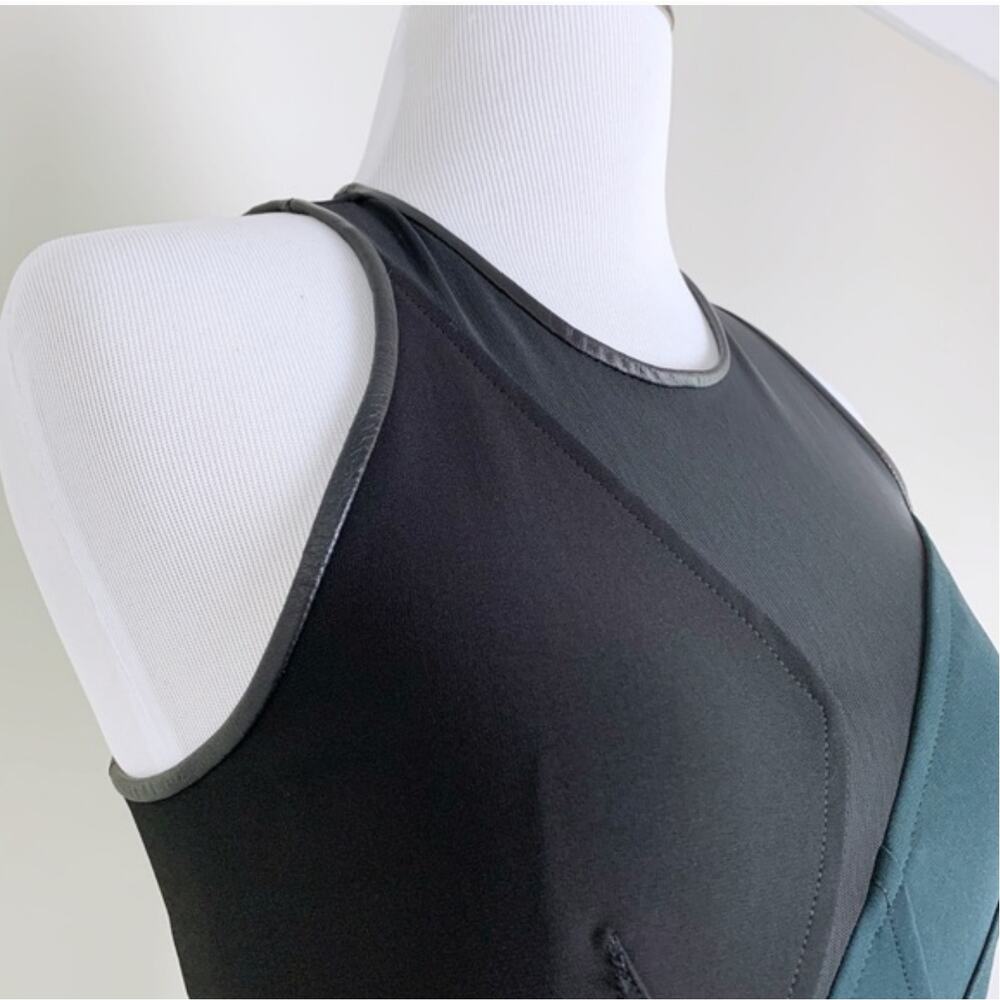 Yigal Azrouel Green & Black Mesh Bodycon Dress Sleeveless Women's Size 4 - Picture 6 of 12